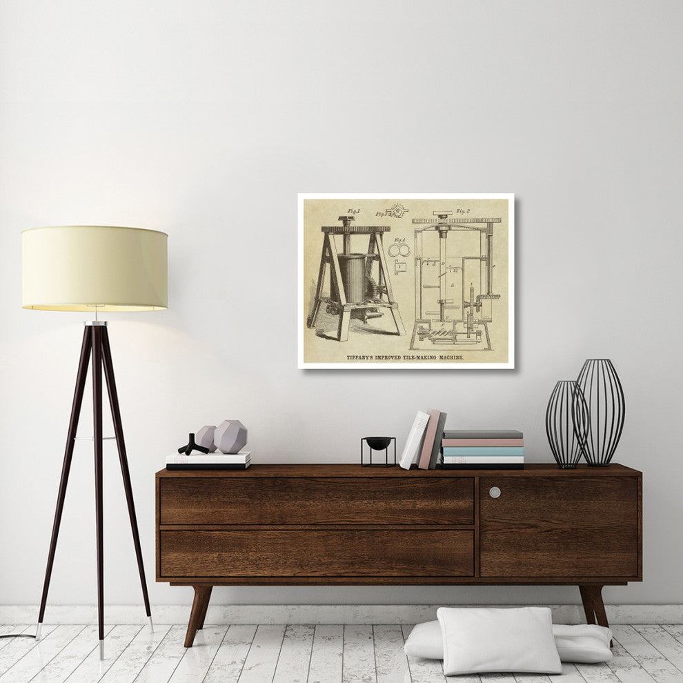 "Tiffany's Improved Tile Making Machine" Print by Inventions, 38"x31"