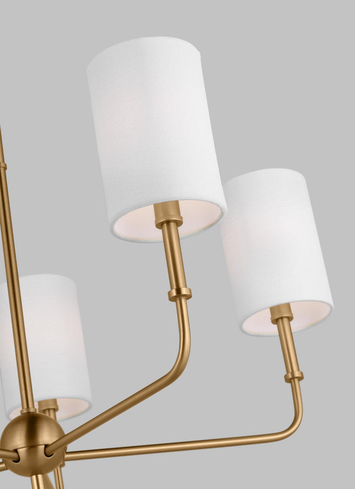 Foxdale Five Light Chandelier, Satin Brass