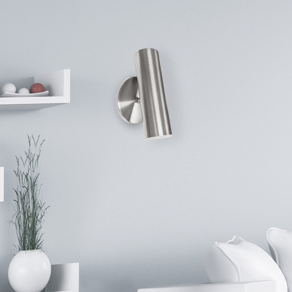 Satin Chrome Modern Wall With Frosted Acrylic