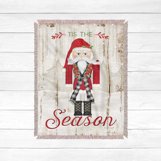 Laural Home Nutcracker Christmas 60" X 80" Woven Throw Blanket