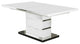 Benzara BM207714 Extendable Dining Table With Metal Base, White and Silver