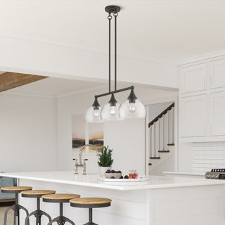 3 Light Bronze Linear Chandelier