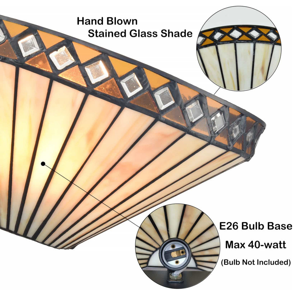 Tiffany Style Wall Sconce 1-Light Stained Glass Wall Light