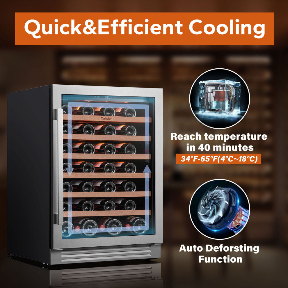Ca"™Lefort 24" Wine Refrigerator 40-65Â°F Temp Control, 3 LED Lighting
