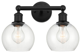 Innovations 616-2W-BK-G122-6 2 Light 15" Bath Vanity Light, Matte Black