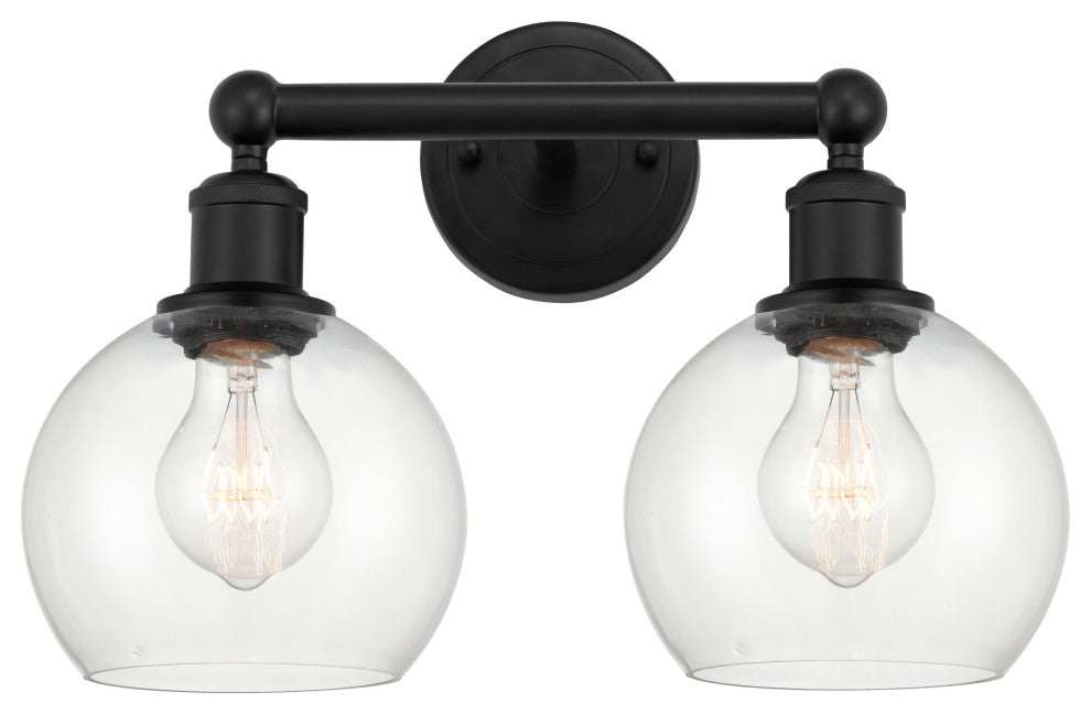 Innovations 616-2W-BK-G122-6 2 Light 15" Bath Vanity Light, Matte Black