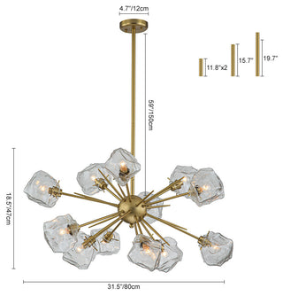 Modern 12 - Light Ice Shaded Sputnik Chandelier