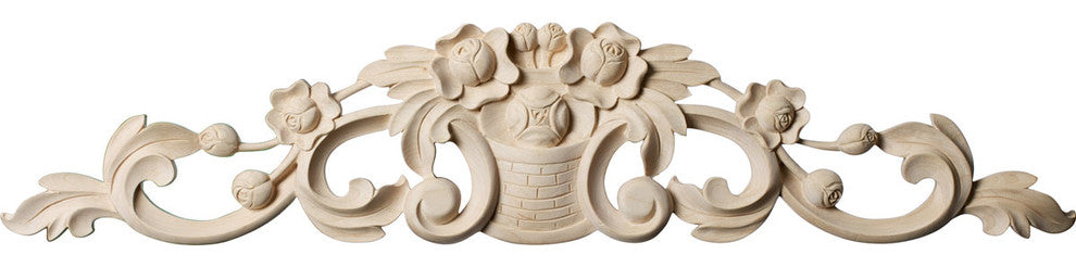 Medium Bradford Flower Basket Center with Scrolls, Lindenwood