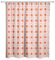 Folk Lattice Pattern in Red Shower Curtain