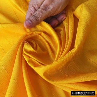 Bright Saffron Yellow Silk Dupioni Fabric By The Yard, 4 Yards For Curtain Dress