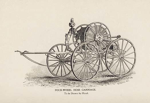 Four-Wheel Hose Carriage: to Be Drawn by Hand - Gallery Wrapped Canvas Art