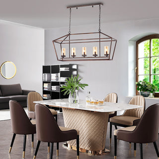 Tillia Modern Black Brushed Gold 5-Light Chandelier