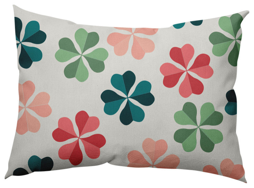 Lucky Patch St. Patrick's Day Lumbar Pillow, Ocean Abyss Green, 14x20"