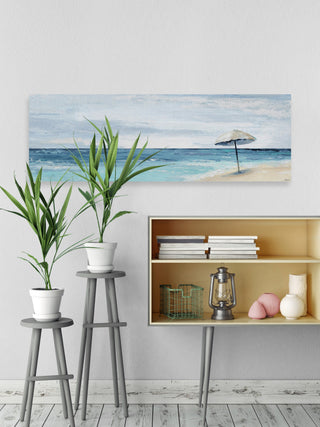 "Umbrella, a Sandbar" Painting Print on Wrapped Canvas