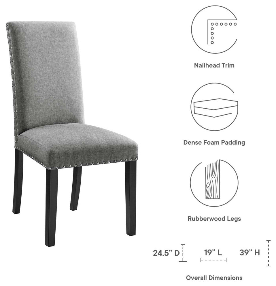 Parcel Dining Upholstered Side Chair, Light Gray