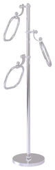 Towel Stand with 9" Oval Towel Rings, Satin Chrome