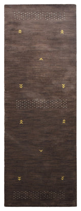 HAND KNOTTED LOOM WOOL ECO-FRIENDLY AREA RUGS - Runner, Brown, Contemporary