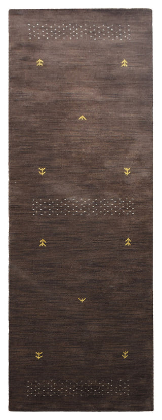 HAND KNOTTED LOOM WOOL ECO-FRIENDLY AREA RUGS - Runner, Brown, Contemporary
