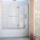 DreamLine Aqua 48" Frameless Hinged Tub Door, Clear Glass, Brushed Nickel