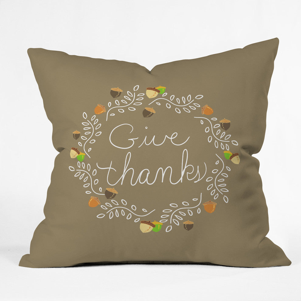 Lisa Argyropoulos Giving Thanks Throw Pillow, 18"x18"