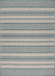 8" x 10" Teal Uneven Striped Indoor Outdoor Area Rug