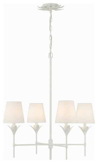 CRYSTORAMA Broche 4 Light Matte White Chandelier