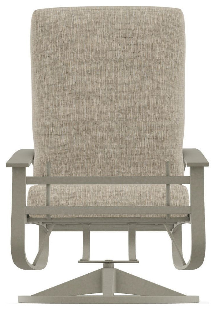 Belle Isle Cushion Outdoor Swivel Rocker, Grasscloth Dune/Storm