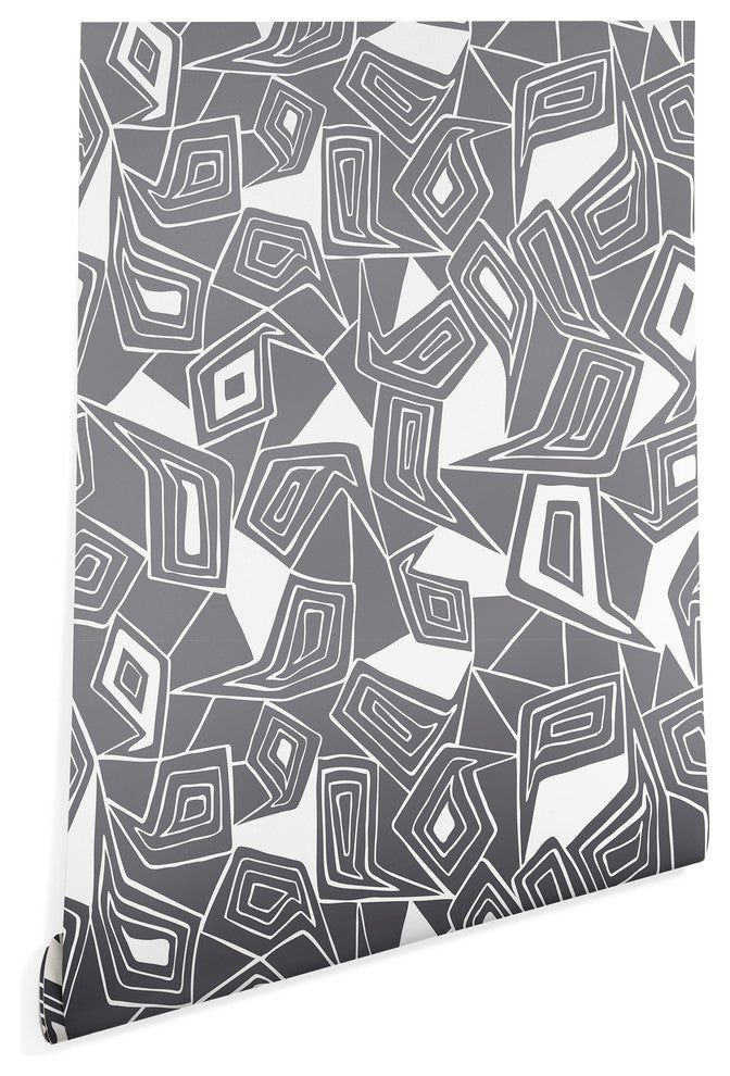 Deny Designs Heather Dutton Fragmented Gray Wallpaper, Gray, 2'x4'