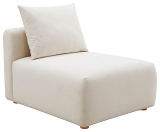Hangover Cream Linen Modular Armless Chair - Cream