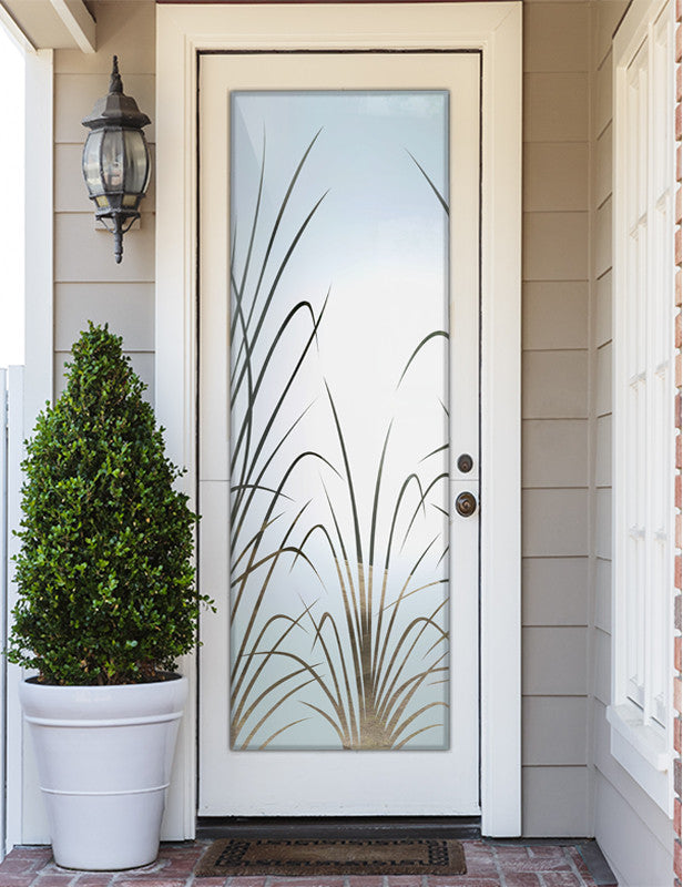 Interior Prehung Door or Interior Slab Door - Wispy Reeds - Primed - 28" x...