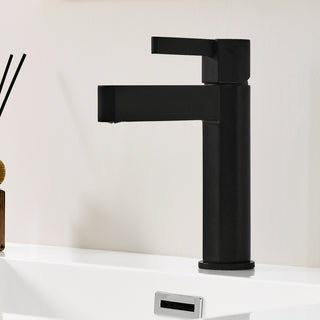 Stila Single Hole Single-Handle Bathroom Faucet, Matte Black