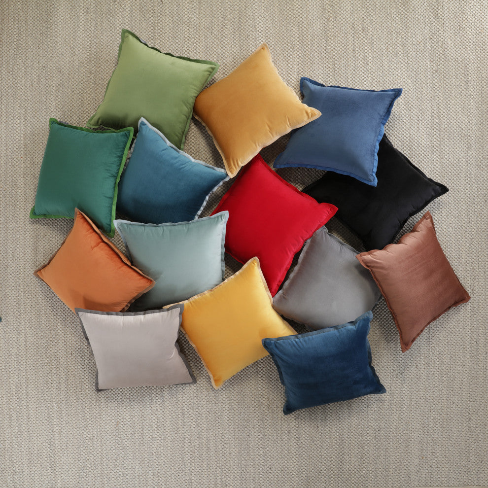 Velvet Flange Cinnamon Orange Throw Pillow, 18"