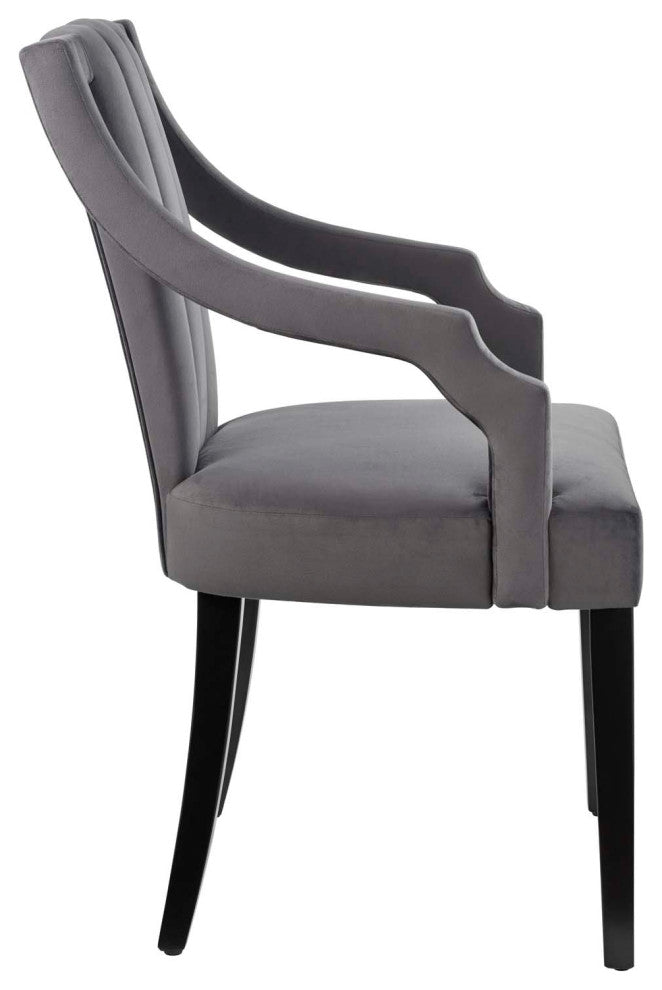 Virtue Performance Velvet Dining Chairs, Set of 2, Gray