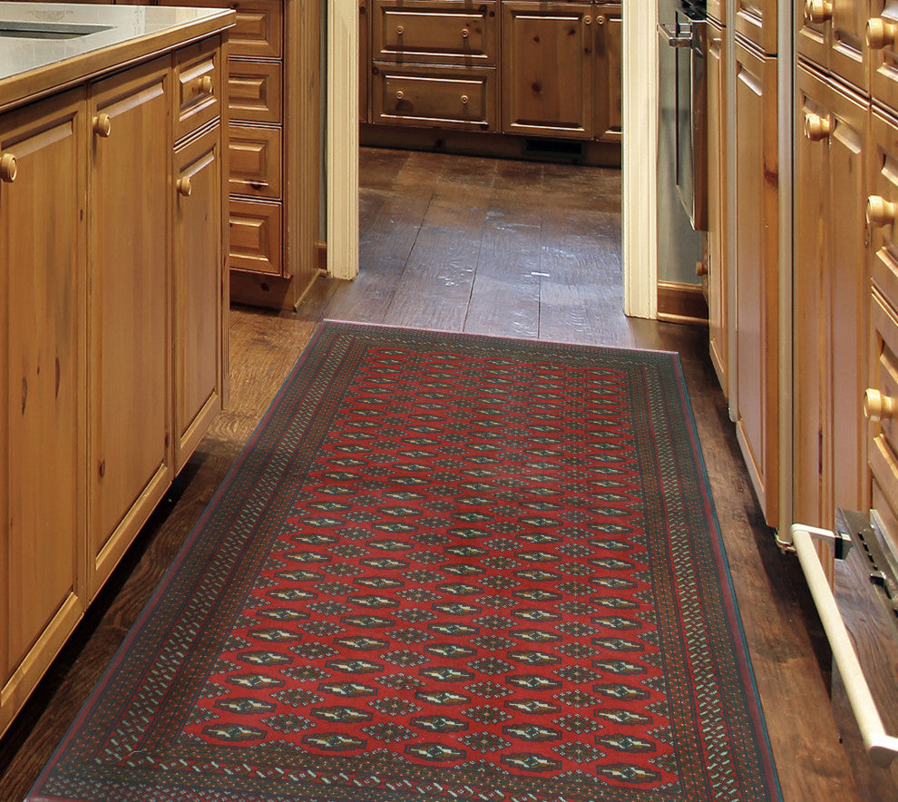 Fine Vintage Distressed Melinda Red/Charcoal Rug, 4'2x6'5