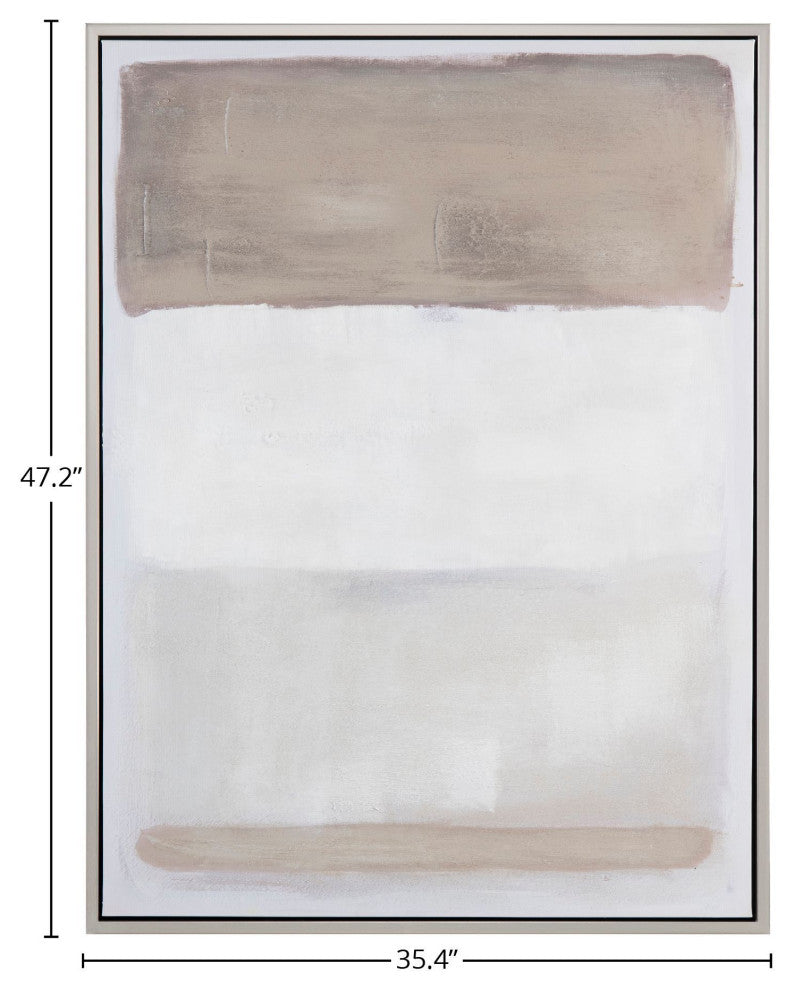Tan Lines Canvas Wall Art With Silver Frame