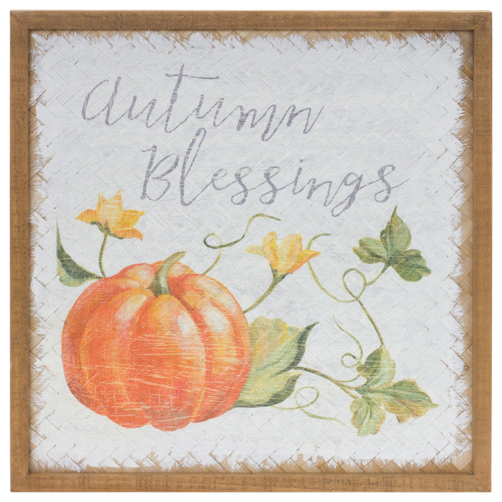 Autumn Blessing Pumpkin Sign, Set of 2