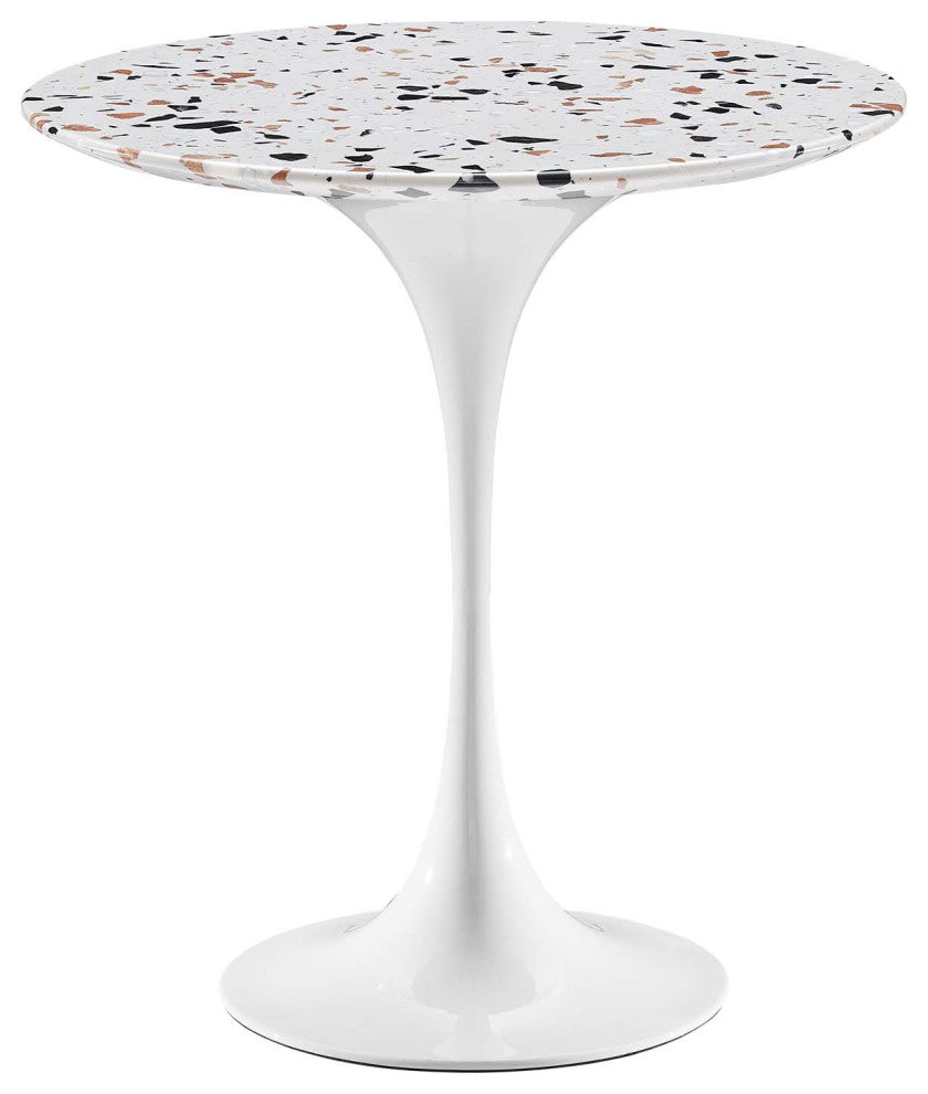 Sofa Side Table, Round, White, Wood, Metal, Modern, Lounge Cafe Hospitality