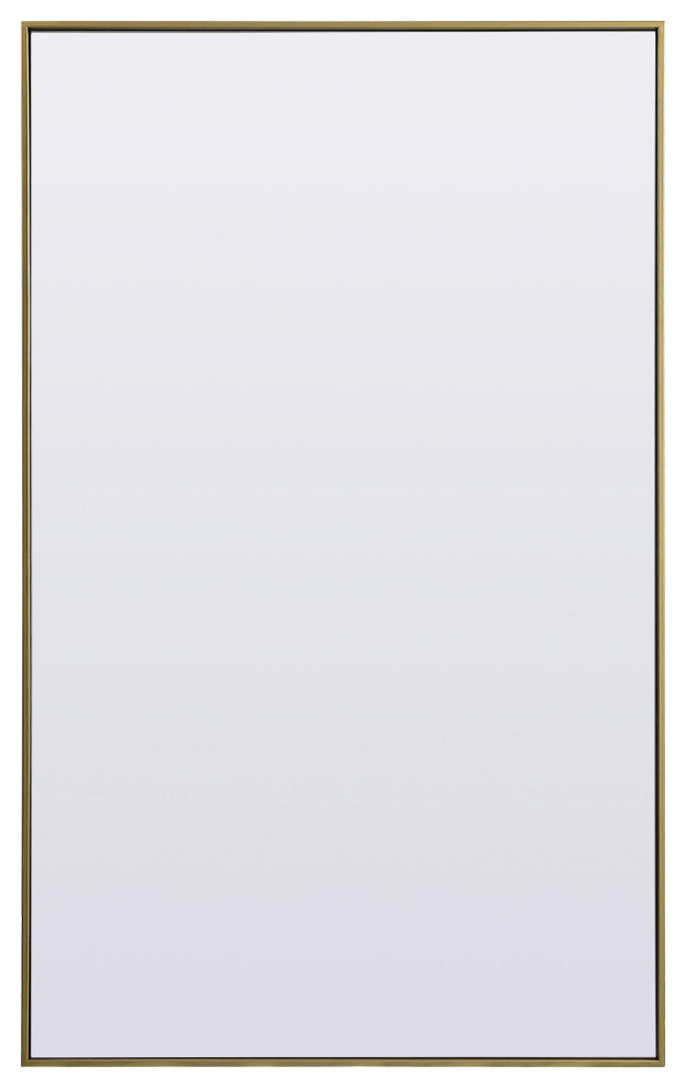 Metal Frame Rectangle Full Length Mirror 36X60 Inch, Brass