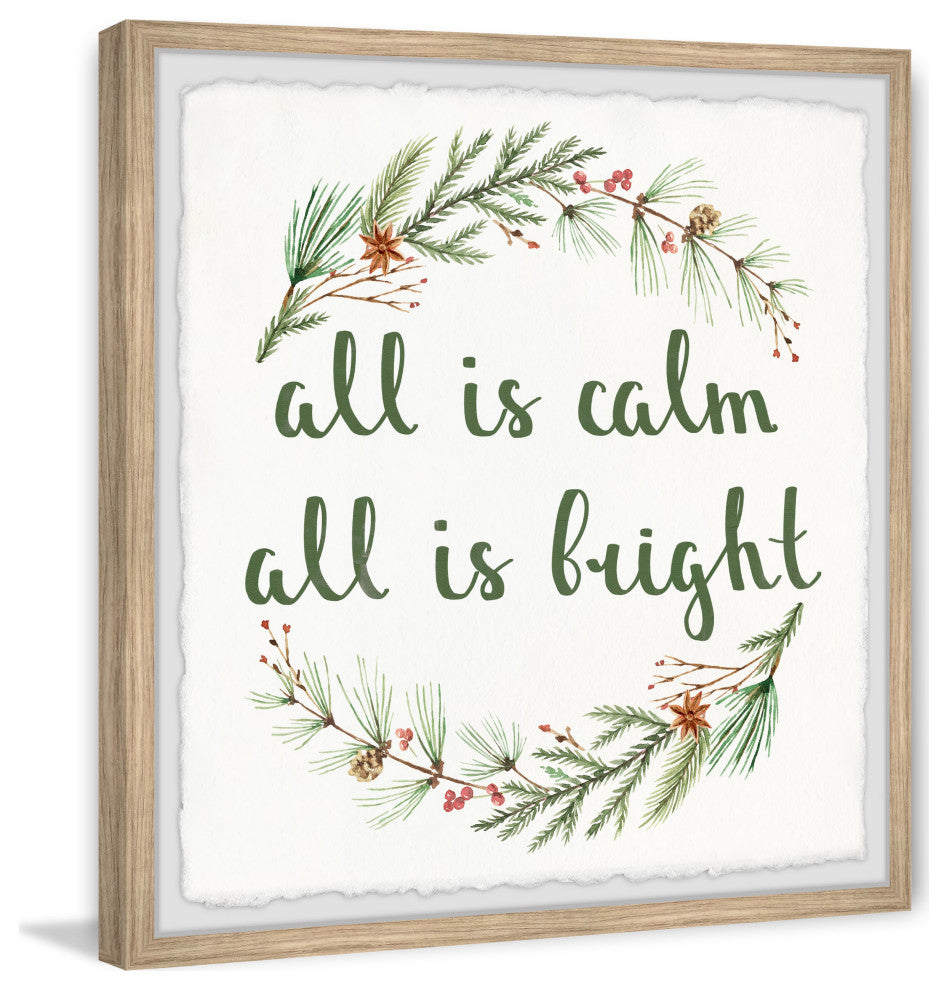 "All Is Calm and Bright" Framed Painting Print, 32x32