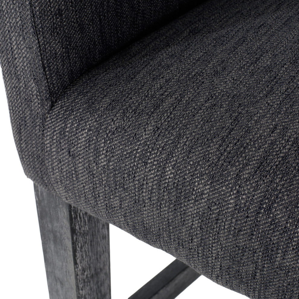Chaparral Contemporary Fabric Upholstered Wood 26" Counter Stools, Set of 2, Charcoal/Gray