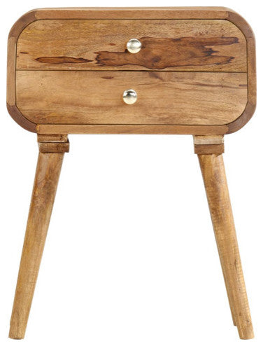 vidaXL Cabinet Accent Side End Table with Storage Drawers Solid Wood Mango