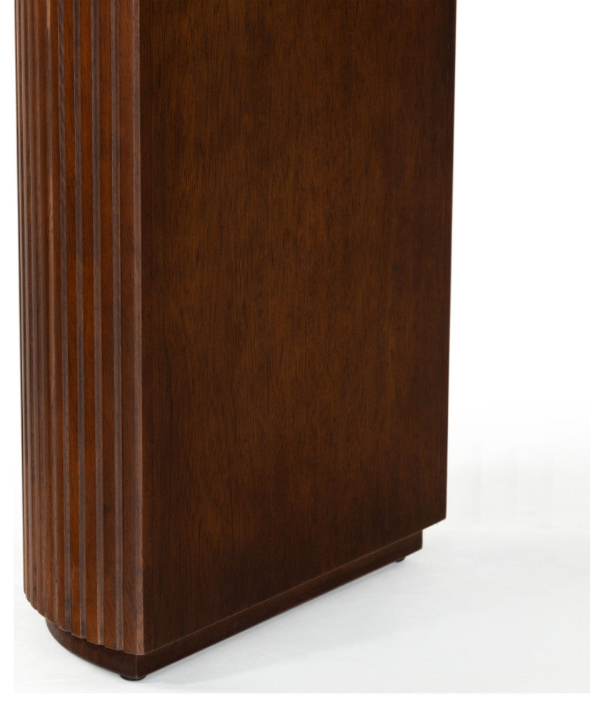 Safavieh Couture Rikki Fluted 1 Drawer Console, Walnut