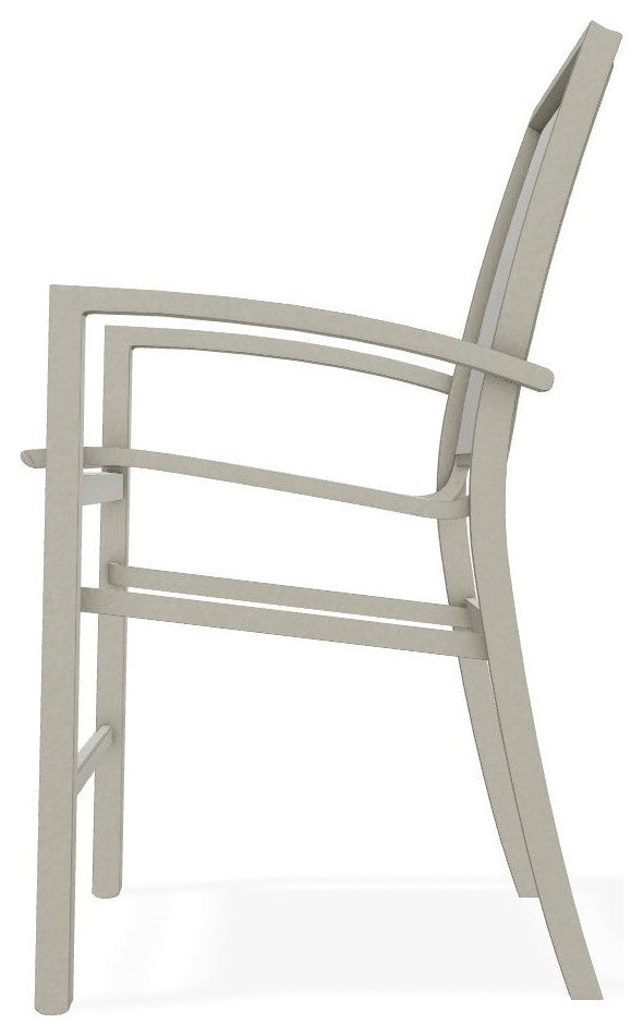 Kendall Sling Balcony Height Stackable Outdoor Stool, Deacon/Storm