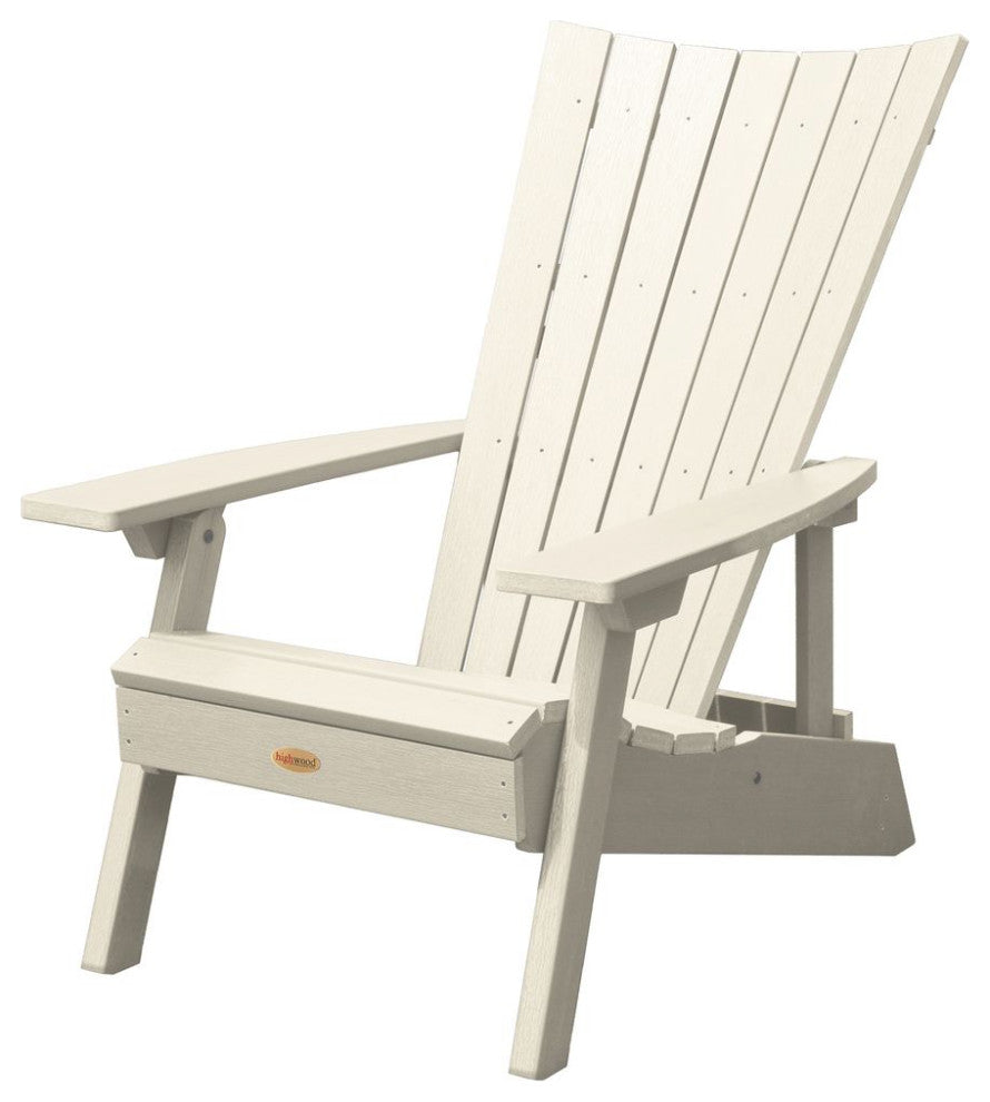 Manhattan Beach Adirondack Chair With Folding Ottoman, White