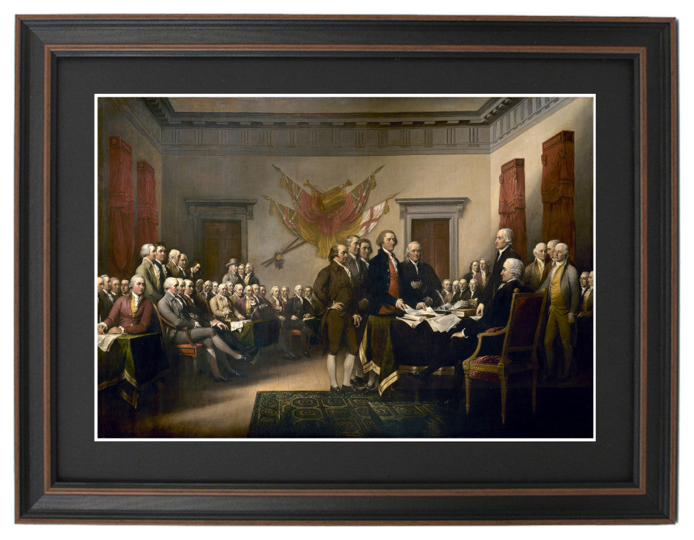 Framed Declaration of Independence Painting by John Trumbull