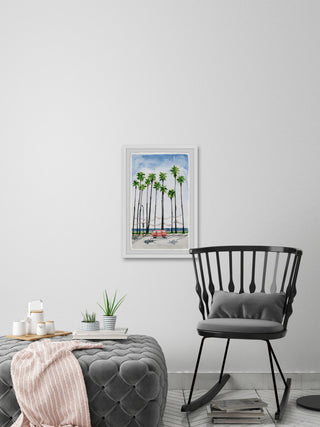 "Beneath the Palm Trees" Framed Painting Print, 20x30