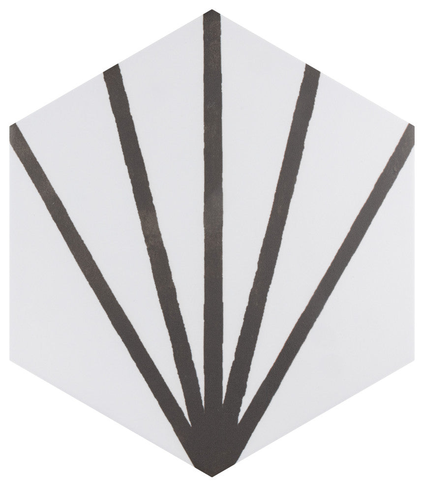 Horizon Dawn Hex Nero Porcelain Floor and Wall Tile