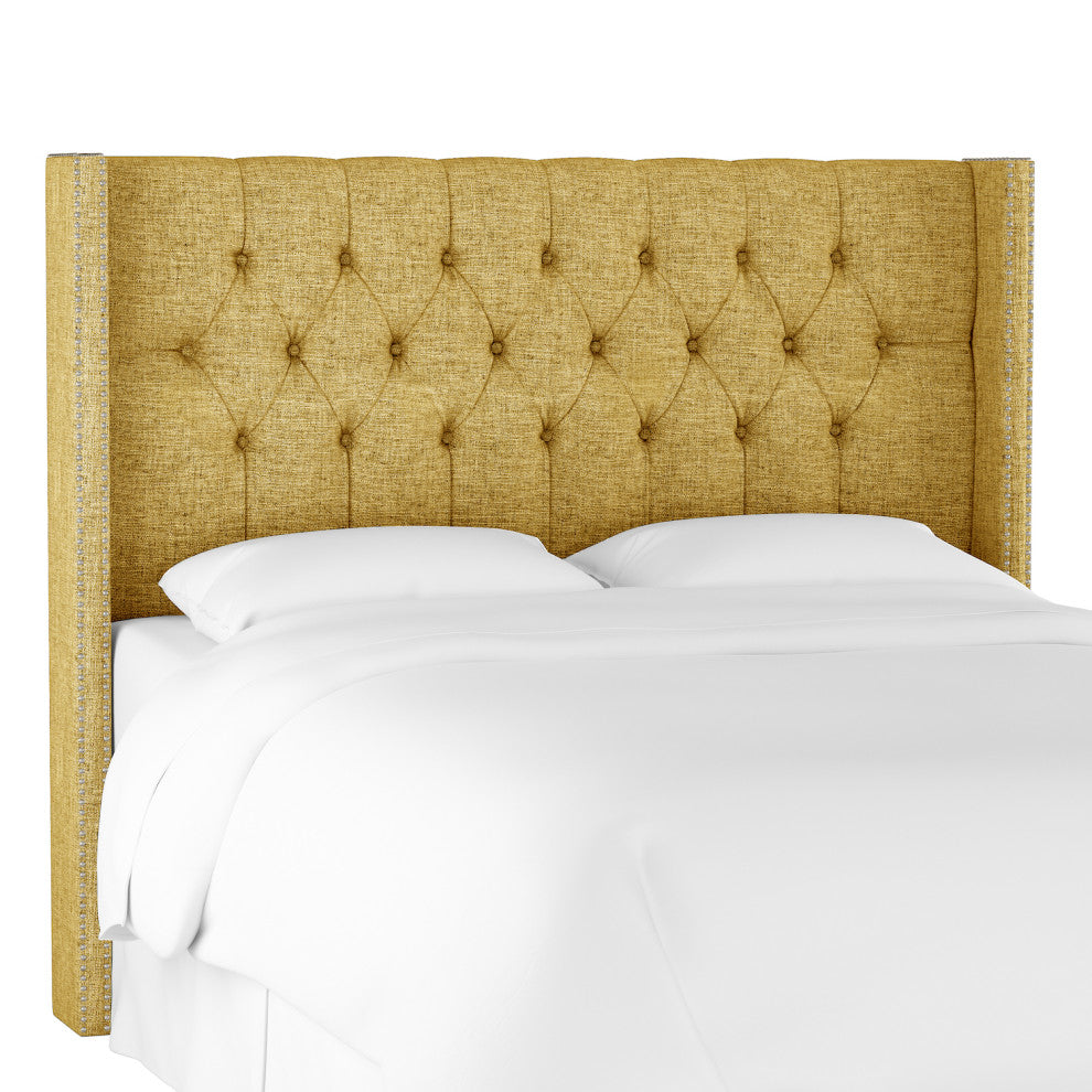 Monarch Twin Tufted Wingback Headboard, Zuma Golden