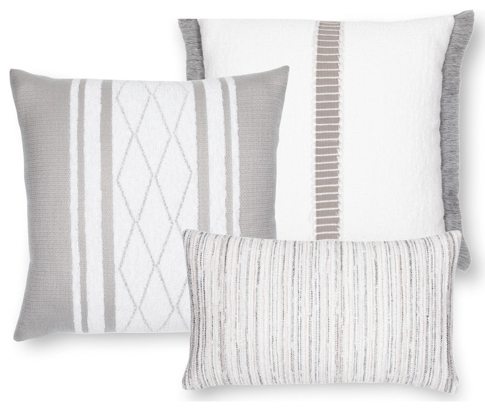 Luxe Stripe Pebble Indoor/Outdoor Performance Lumbar Pillow, 12"x20"
