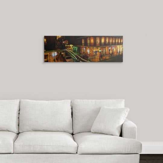 "Bourbon Street New Orleans LA" Canvas Art, 36"x12"x1.25"
